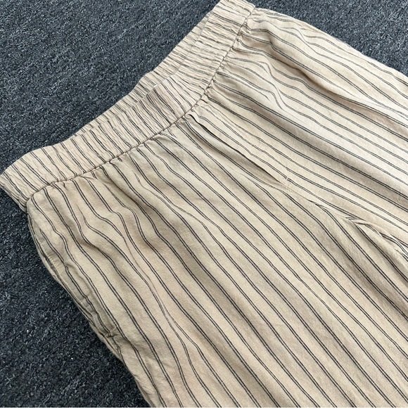 Treasure & Bond Women’s Wide Leg Boho Coastal Cropped Striped Linen Pants Sz 1X - Picture 7 of 7